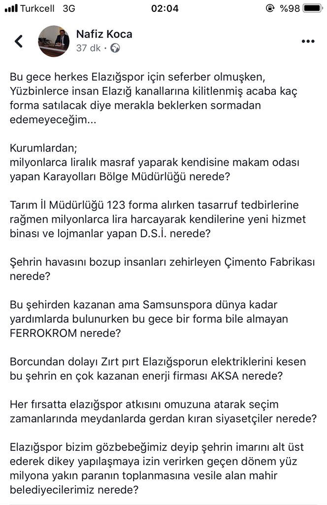 Evet bunlar bu gece neredelerdi?
@dsi_9_blgmd @valicetinoktay @zulfutolgagar @zulfudemirbag23 @metinbulut23 @SerminBalik23 @Ferrokrom3 @AksaElazig @KarayollariGM @gurselerol62 

#elazığsporiçin23binforma
 #TamZamanıSimdi