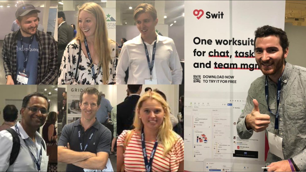 GetSwit's tweet photo. Today, Swit landed in LA to spread the way to #WorkSweet! So many people visiting our booth at #TechDay were amazed by what Swit can do. They even pitched Swit to their colleagues! https://t.co/aDR4ilM0Dr