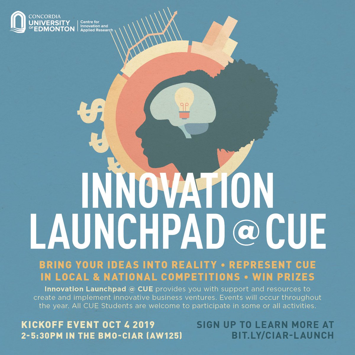 Center of Innovation and Applied Research (CIAR) has come up with a great initiative for students to cultivate their ideas and transform them into business ventures.  Join CIAR on October 4, 2019 at AW125 between 2:00-5:30 pm.