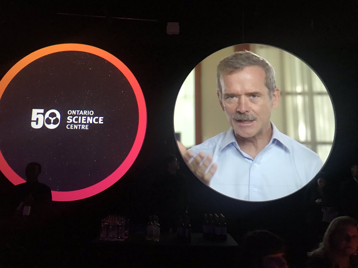 InnovatorsBall's tweet image. In 1969, people went to the moon and then this little boy got to go to a brand new science centre on his part of the earth to see a real piece of the moon with his own eyes.

The @OntScienceCtr changes lives. Thank you, @Cmdr_Hadfield. #ScienceCentre50