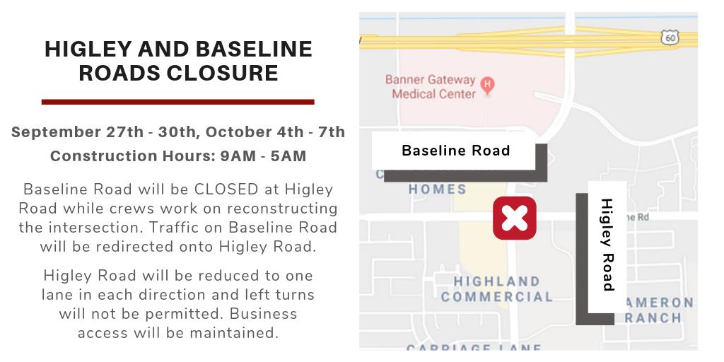 Gilbert Arizona On Twitter Tomorrow Baseline Rd Will Be