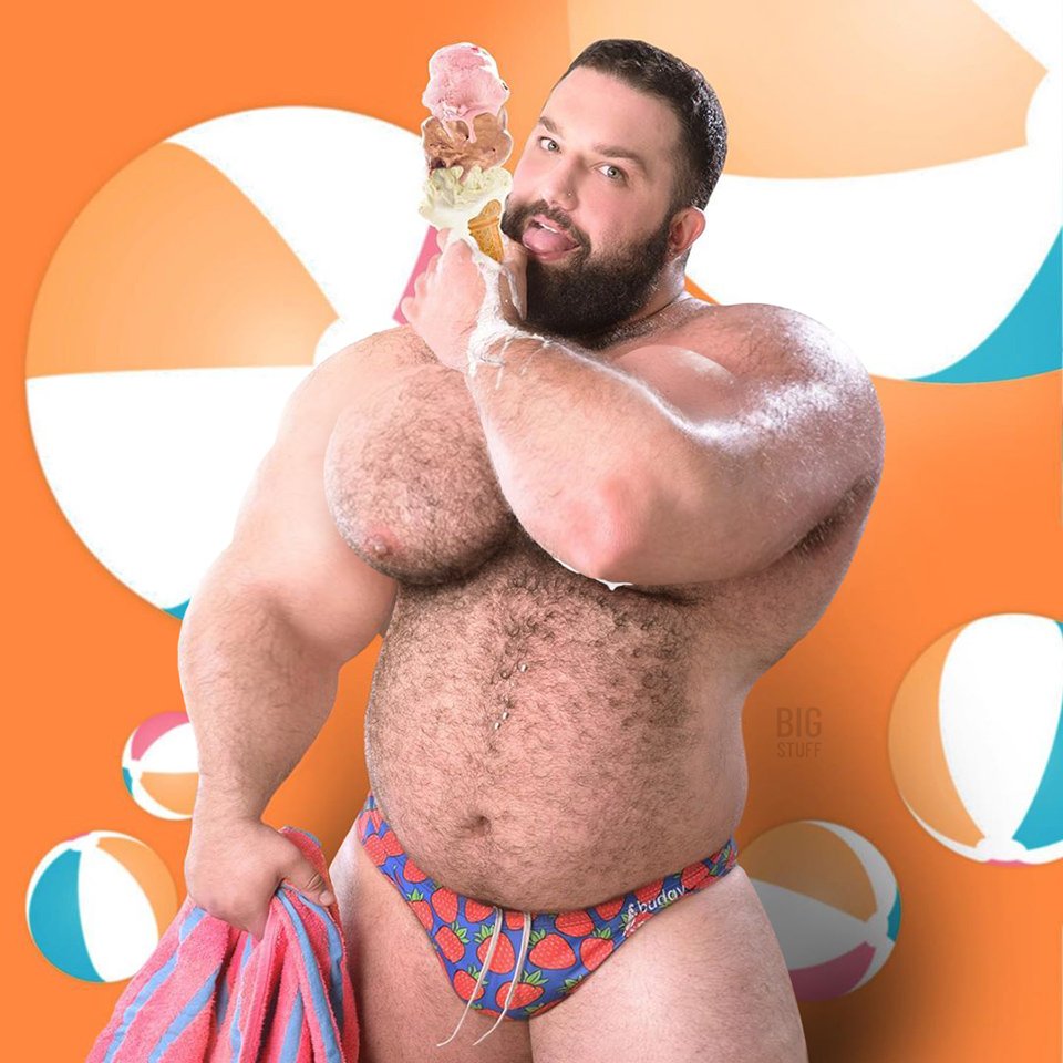 Mateo is beach ready! #muscle #bear #morph.
