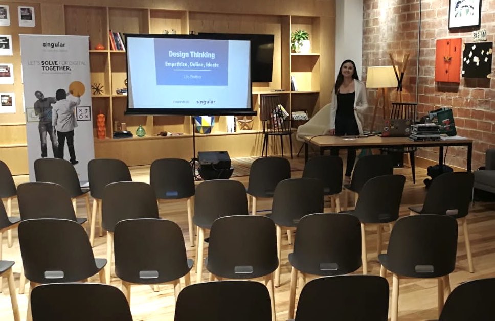 sngular's tweet image. Everything is ready for our first #DesignThinking workshop with @lilybather. Today we will learn the design thinking principles and experience first-hand techniques to build empathy, collaborate, and iterate. @GdGdallas #sHubDallas #DesignThinkingWorkshop #Meetup #design #ux