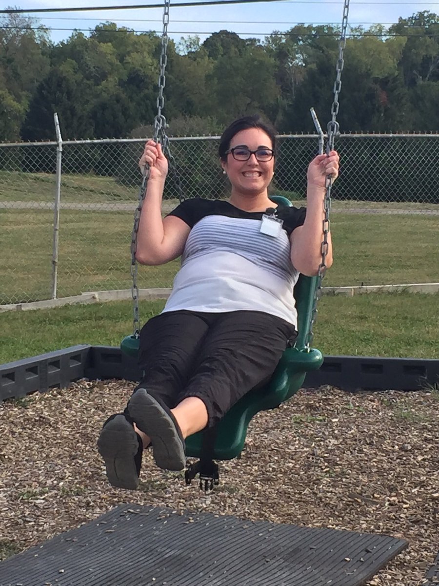 Amber Huber teaching a student how fun a swing can be!! #SalemSuperStars