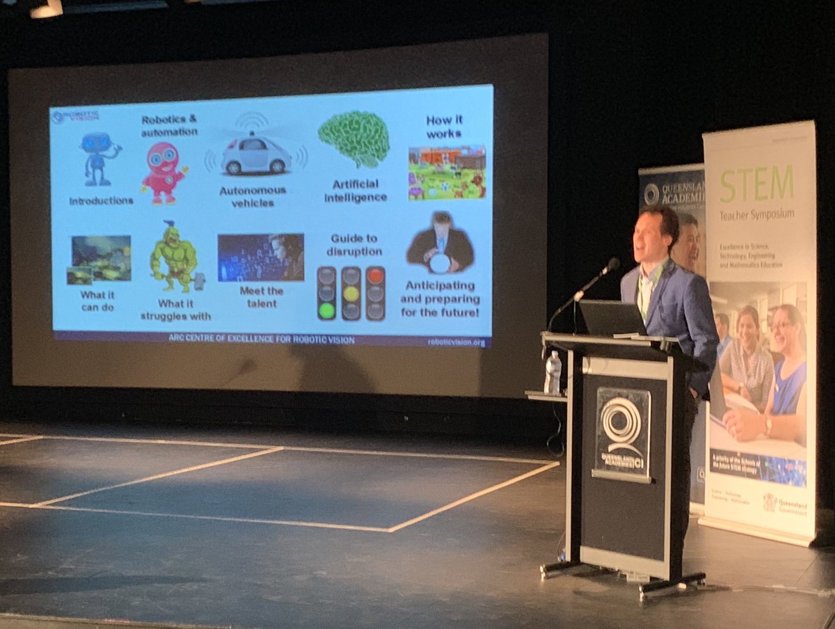 KayeNorth1's tweet photo. @maththrills Thanks for sharing your your thoughts on #ArtificialIntelligence   and robotics in the future and the impact this has for our students - the good, the bad and the grey - at the #QLDSTEMSymposium https://t.co/m82Itzufv1