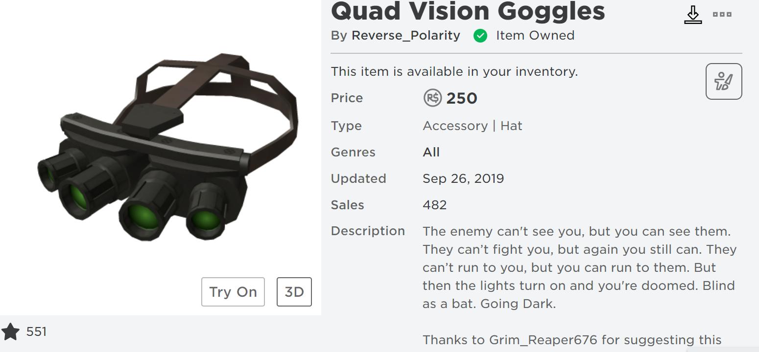 Night Vision Goggles - Roblox