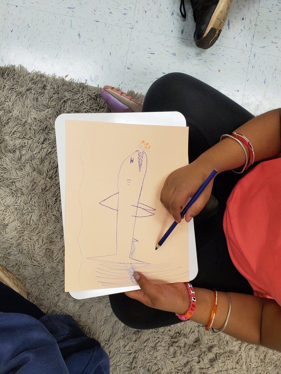 Today's community builder was a hit. Students drew for one minute, passed their picture and another classmate added to it. Their combinations of ideas were creative and hilarious. A great conversation starter for what the original artist was thinking.