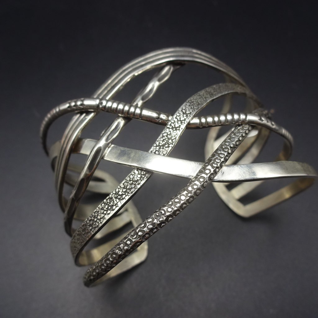 Sterling silver bracelets! Such a classic, these can literally go with anything!! #sterlingsilver #navajo #nativeamericanjewelry #bracelets #silver #cuff