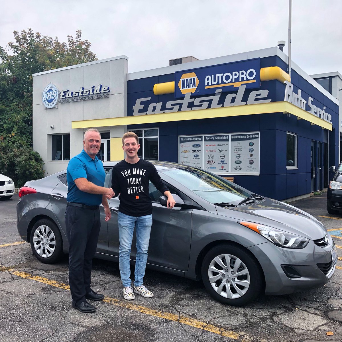 Eastside_Auto's tweet photo. CONGRATULATIONS Micheal Tabet on the purchase of your First Car!! A 2013 Hyundai Elantra with less than 6000 km on it. We are so incredibly honoured to be part of this milestone and the trust you and your amazing family have in Eastside Auto Service over all these years!! https://t.co/PkMwuxkmGz