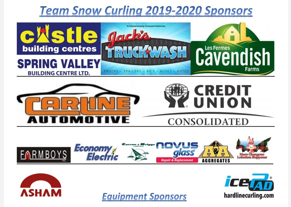 With our curling season set to begin this weekend we would like to thank our sponsors. They play a huge role in helping us reach our goals. #greatsponsors #newseason #thankyou