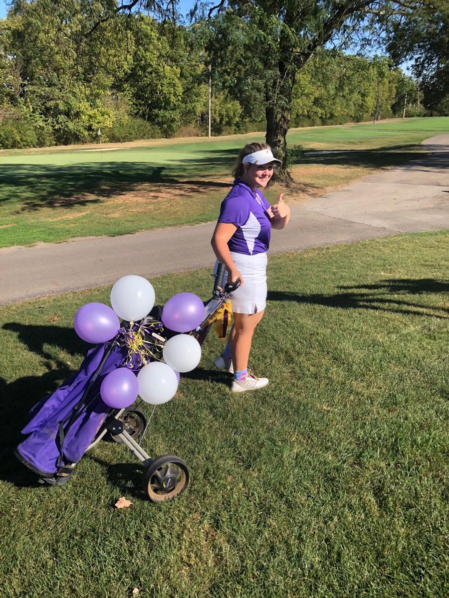 ButlerGirlsGolf's tweet photo. The ladies won their last home match against West Carrollton (194-264) 🏆 Bre Kroeker had the lowest score of the match with a 43!💪🏼 Great way to finish on her senior night! ⛳️ https://t.co/x9YTwjdlZW