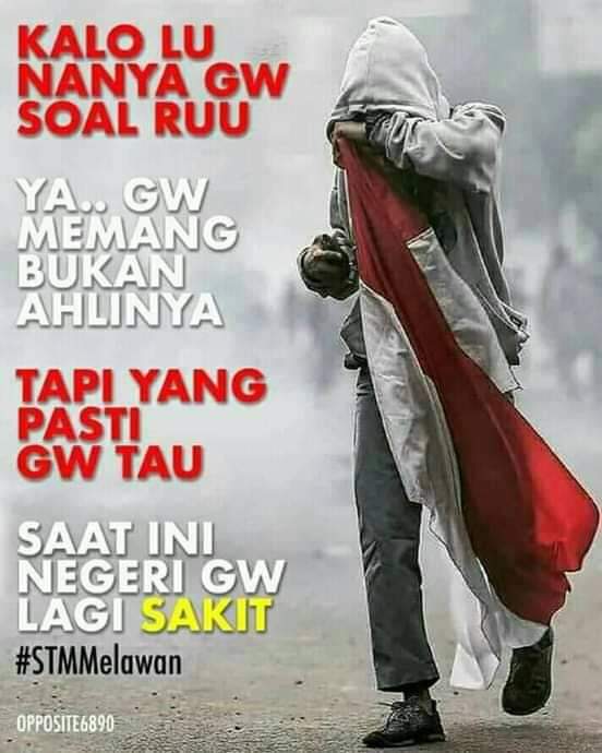 RajabYr's tweet photo. Jangan Tanyakan kpd mereka : Apa Tujuan Demo? Apalagi adu argumen macam2..mereka bukan Ahlinya, mereka mungkin ngga paham detail : Kenapa Harus pindah Ibukota?Kenapa harus ngutang?Apa itu RUU bermasalah???Yg mereka Tahu dan Rasakan skrg #NegeriIniLagiSakit..
#STMMelawan
#STMDay https://t.co/cHQMta8oL7