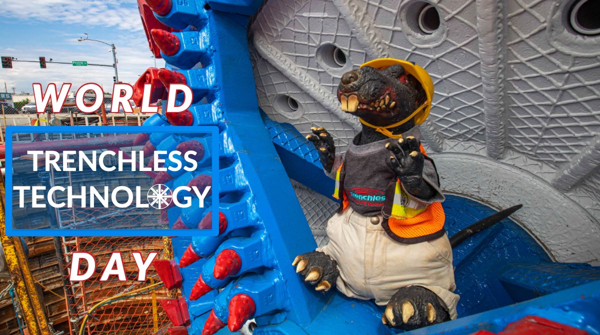 Happy World Trenchless Day from everyone's favorite tunnel rat! 🐀 #BTrenchless #NASTTAnnualEducationFund <a href="/TrenchlessMorty/">Morty the Tunnel Rat</a> #WorldTrenchlessDay #TrenchlessTechnology