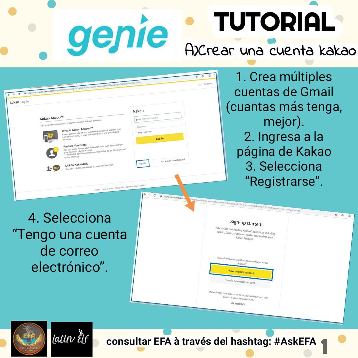 SugarELF0's tweet photo. Ok ELF es nuestro turno de apoyar en las plataformas coreanas. Vamos a darlo todo en este comeback 🔥👏
Sigue el hilo: 

🎧TUTORIAL DE GENIE:

1⃣ Crear cuenta Kakao

Dudas: Usa #AskEFA

#슈퍼주니어 #SUPERJUNIOR #SJ_Time_Slip #SUPER_Clap #SJ_SUPER_Clap @SJofficial https://t.co/7I3XaAxWyZ