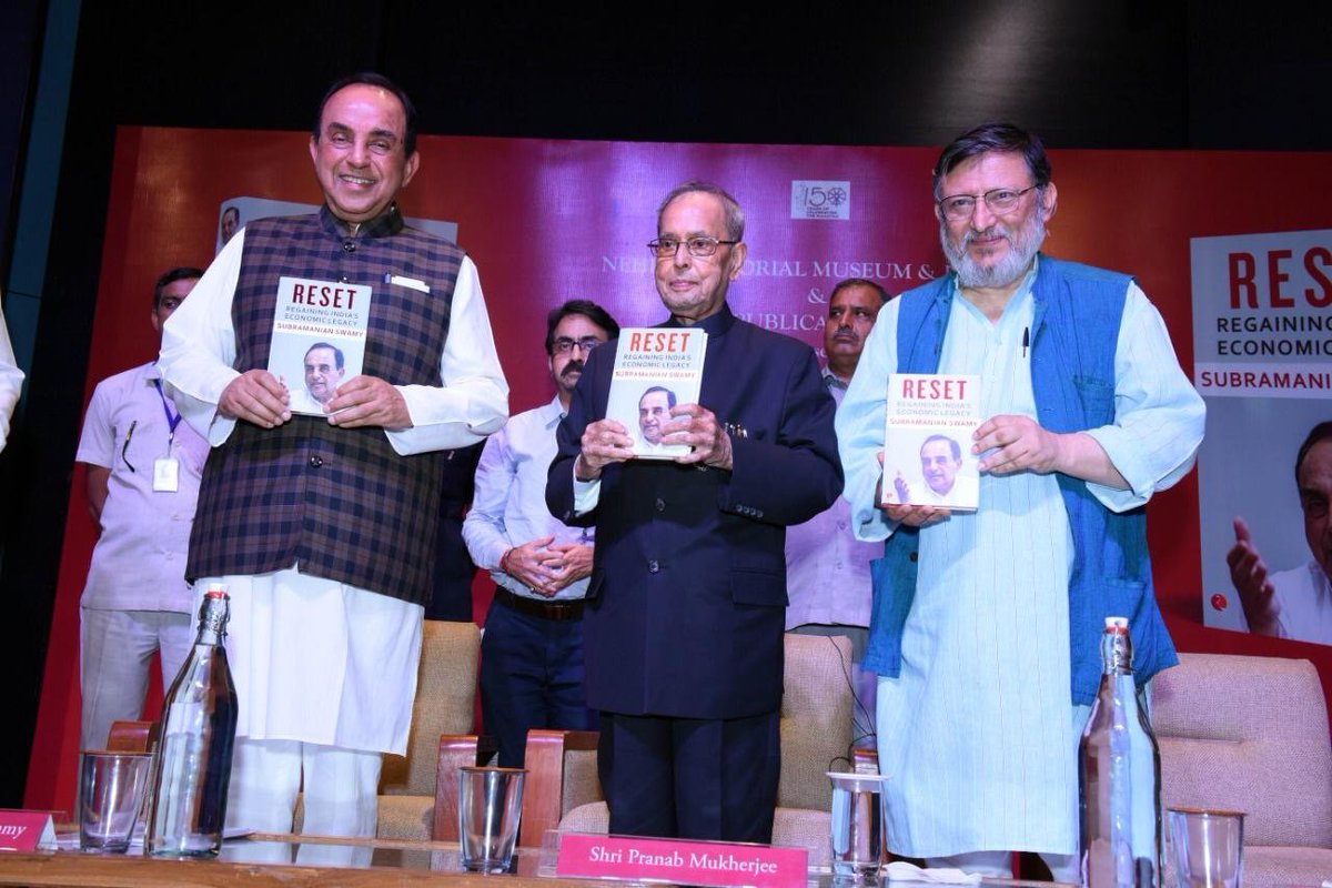 NAVANGULTEJAS's tweet photo. "I want to Thank Dr Subramanian @Swamy39
For his Wisdom & for Bringing out his Thoughts in This Book" : Bharat Ratna Former President of India Shri @CitiznMukherjee @POI13
Thank You @CitiznMukherjee , It was Privilege to Host You.
@jagdishshetty @narendramodi #resetbooklaunch https://t.co/qaLwTwXjFt