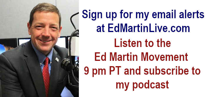 EagleEdMartin's tweet photo. Join The Ed Martin Movement!
9 pm PT on FM 96.1 AM 1170  @TheAnswerRadio San Diego 
https://t.co/TKwPrDQ5zM

Get my podcast at https://t.co/JeSr8iPu9n, and you can subscribe there to get notifications.

We ARE a MOVEMENT!

#MAGA #AmericaFirst #IAmProAmerica https://t.co/hoCr9GdqKQ