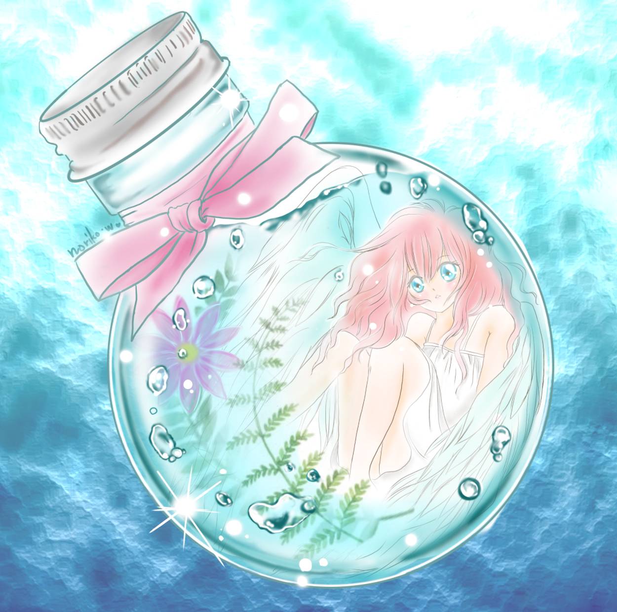 ひろとまん໒ 瓶と水の感じ難しい ს アクアリウム作りにちょいハマりからの瓶詰め女の子に ㆁᴗㆁ 瓶詰め 女の子 イラスト イラスト好きな人と繋がりたい 絵描きさんと繋がりたい T Co If2d21o81k Twitter