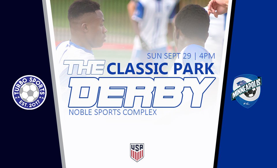 FCMinneapolis's tweet photo. 👌 Coming up this Sunday...
⚽️ @Turbosportsmn vs @FCMinneapolis
🏟 Noble Sports Complex
⏰ Sept 29 | 4pm CST

#TheClassicParkDerby https://t.co/oTjluGnN2u