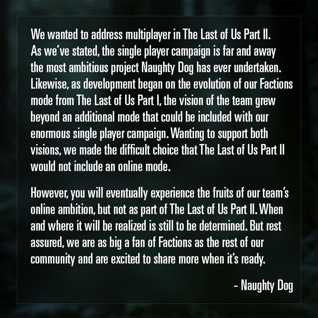 Naughty Dog намекнула, что работает над отдельной мультиплеерной игрой по The Last of Us