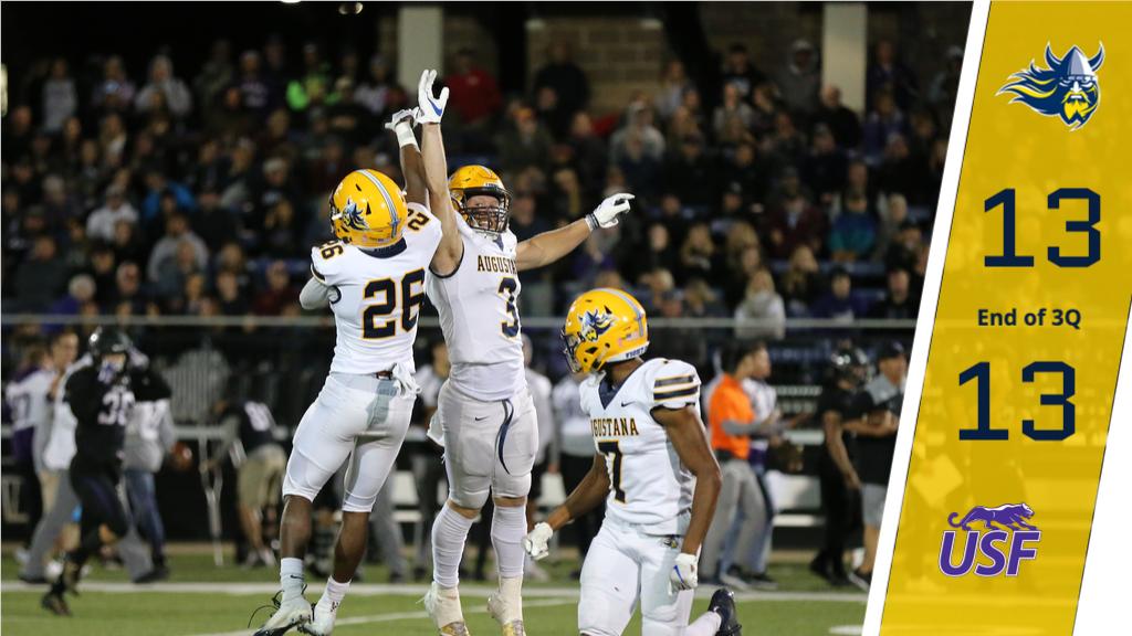 AugieFB's tweet photo. Luis Guarita connects on a 32-yard field goal and we head to the fourth quarter tied at 13 ⚔️🔑

Follow the final quarter on @MidcoSN

#BeTheRock | #NSICTNF | #BuildingChampions https://t.co/oDoRMLYLLm