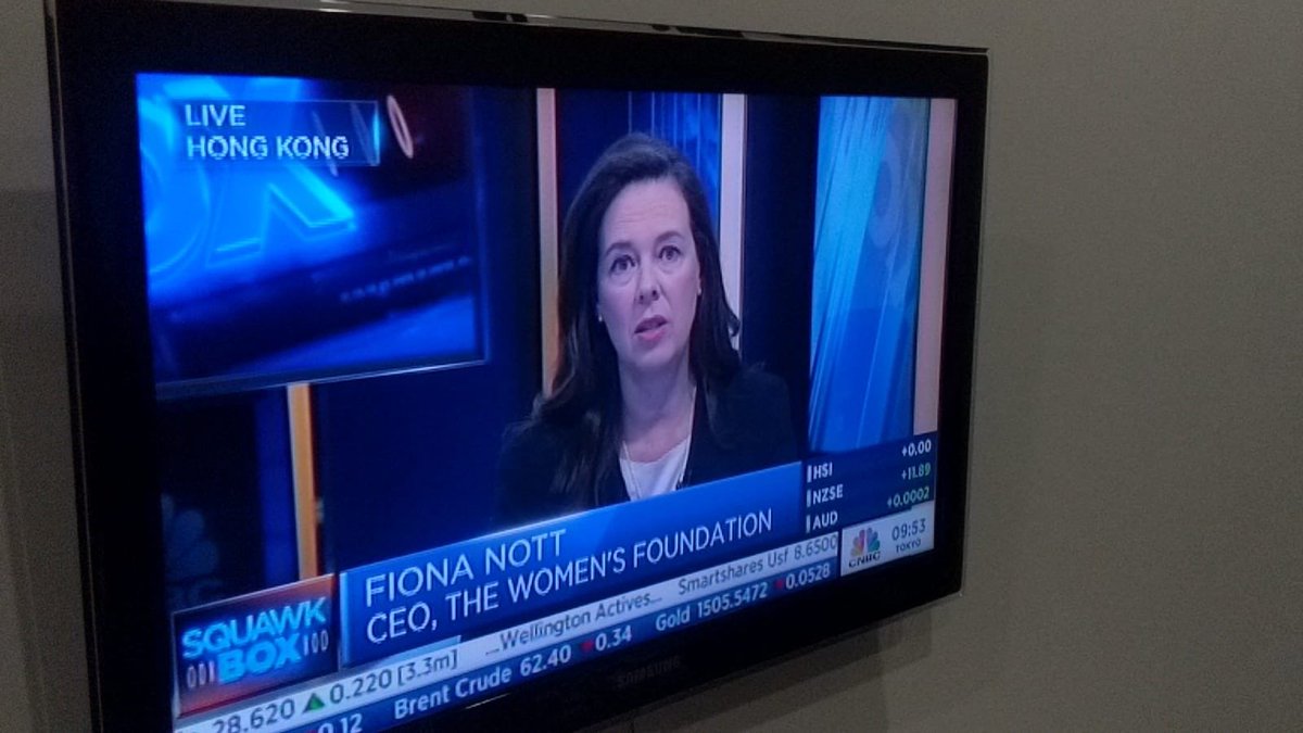 NottFiona's tweet photo. Excited to join CNBC Squawkbox talking gender equality in Hong Kong. Let’s get moving for change! #futureisequality #twfhk #genderequality https://t.co/LZOsbZI3xP