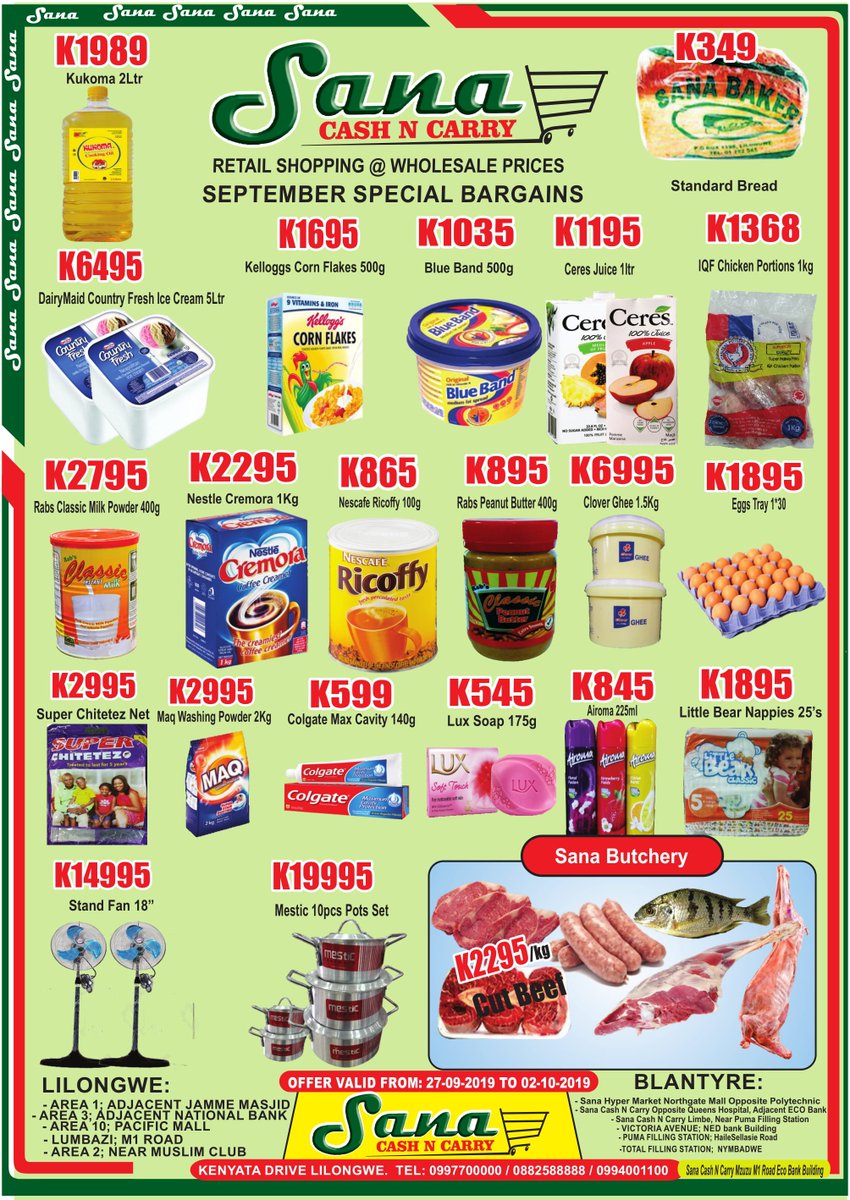 Sana Cash n Carry Malawi, Central (+265997700000)