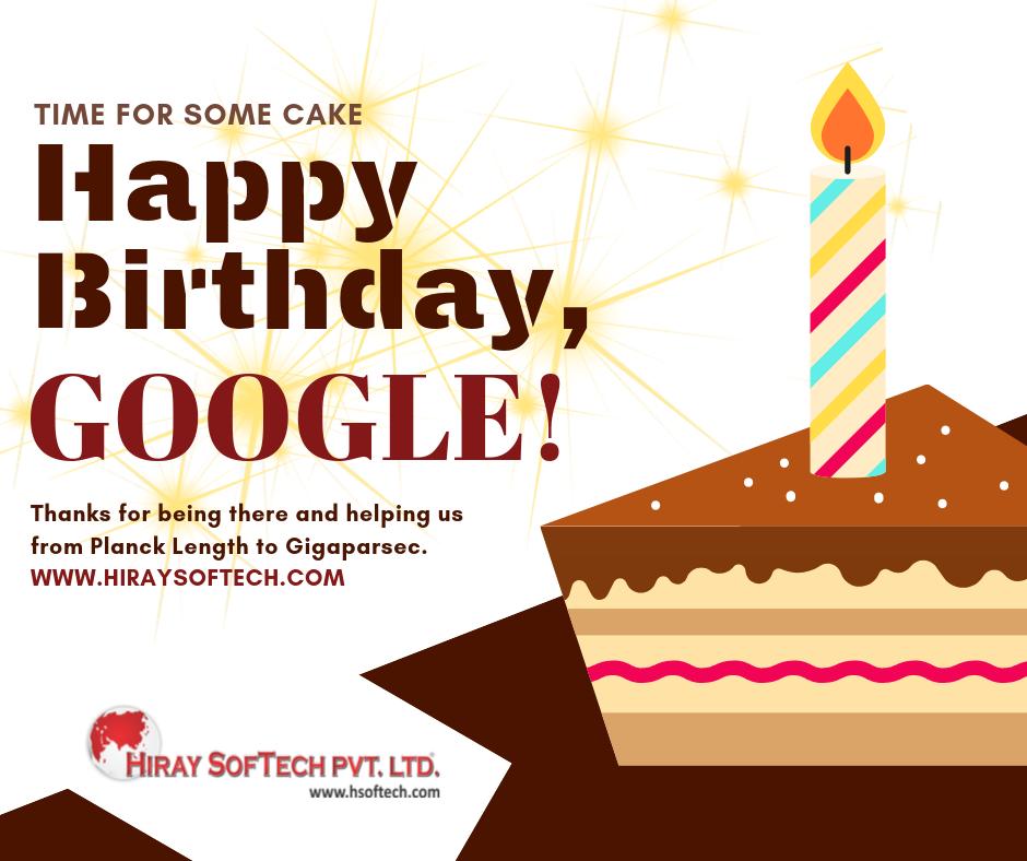 hiraysoftech's tweet photo. #HappyBirthdayGoogle
Thanks for being there and helping us
from #PlanckLength to #Gigaparsec
Wishes From #Hiraysoftech https://t.co/4TbxUSwKa2