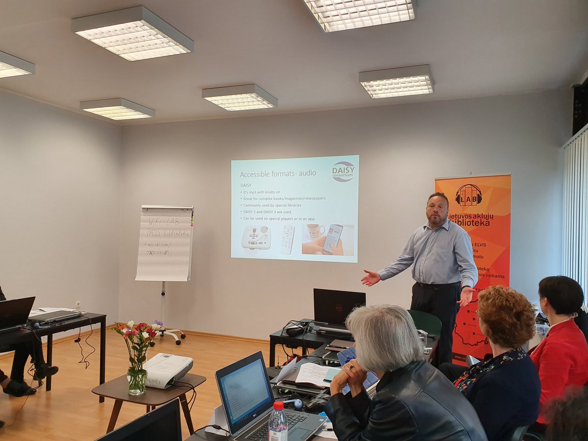 On the 2nd day of the international #library workshop on implementation of #MarrakeshTreaty we talk about different sccessible formats and technology - <a href="/accessibledaisy/">DAISY</a> <a href="/ways2read/">Richard Orme</a> <a href="/EIFLnet/">EIFL</a>