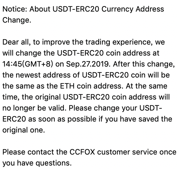 CCFOX10's tweet photo. #BTC #bitcoin #ETHEREUM #cryptocurrency 
@ethereum 

Notice: About USDT-ERC20 Currency Address Change. https://t.co/9RjBFLkL8z