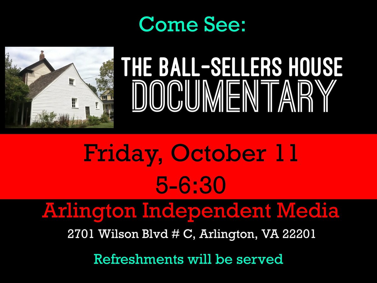 eyeexpressvide1's tweet image. Come see this artful documentary created by three @ArlingtonVA teenagers for the Arlington County historic preservation. The house was built in 1740 and has so many stories to tell. The doc unlocks some of the best! See you at @arlington_media AIM!