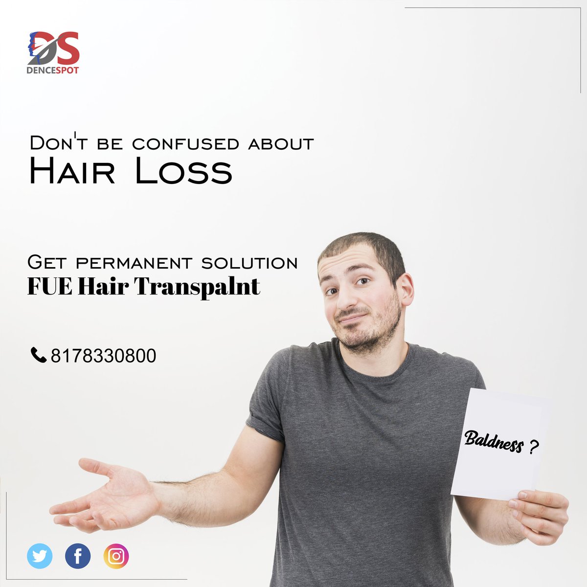 DenceSpot's tweet photo. 📣Looking For an Effective Way to Restore Your Awesome Hair? ✌️We Are Here To Help You. 👉Get FUE Hair Transplant at 💎DenceSpot 💬For  Free Consultation 📞8178330800 

#BestHairTransplantinnoida  #HairTransplantindelhi #bestHairtransplant #fuehairtransplant #hairtransplant https://t.co/x9FYQsJqJP