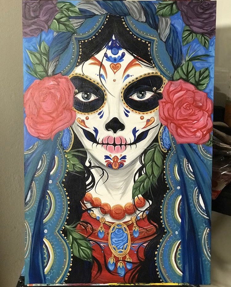 DacksMurals's tweet photo. Halloween is around the corner get your #DiadelosMuertos canvas paintings or have a #Mural done at your home #dayofthedead #handpainted #losangeles #ArtistoftheSummer #halloween #hispanos #MejorNuevoArtista #PainteroftheNight #spraypaint #montanacolors @DayOfTheDeadUSA https://t.co/JnP85BfZZ5
