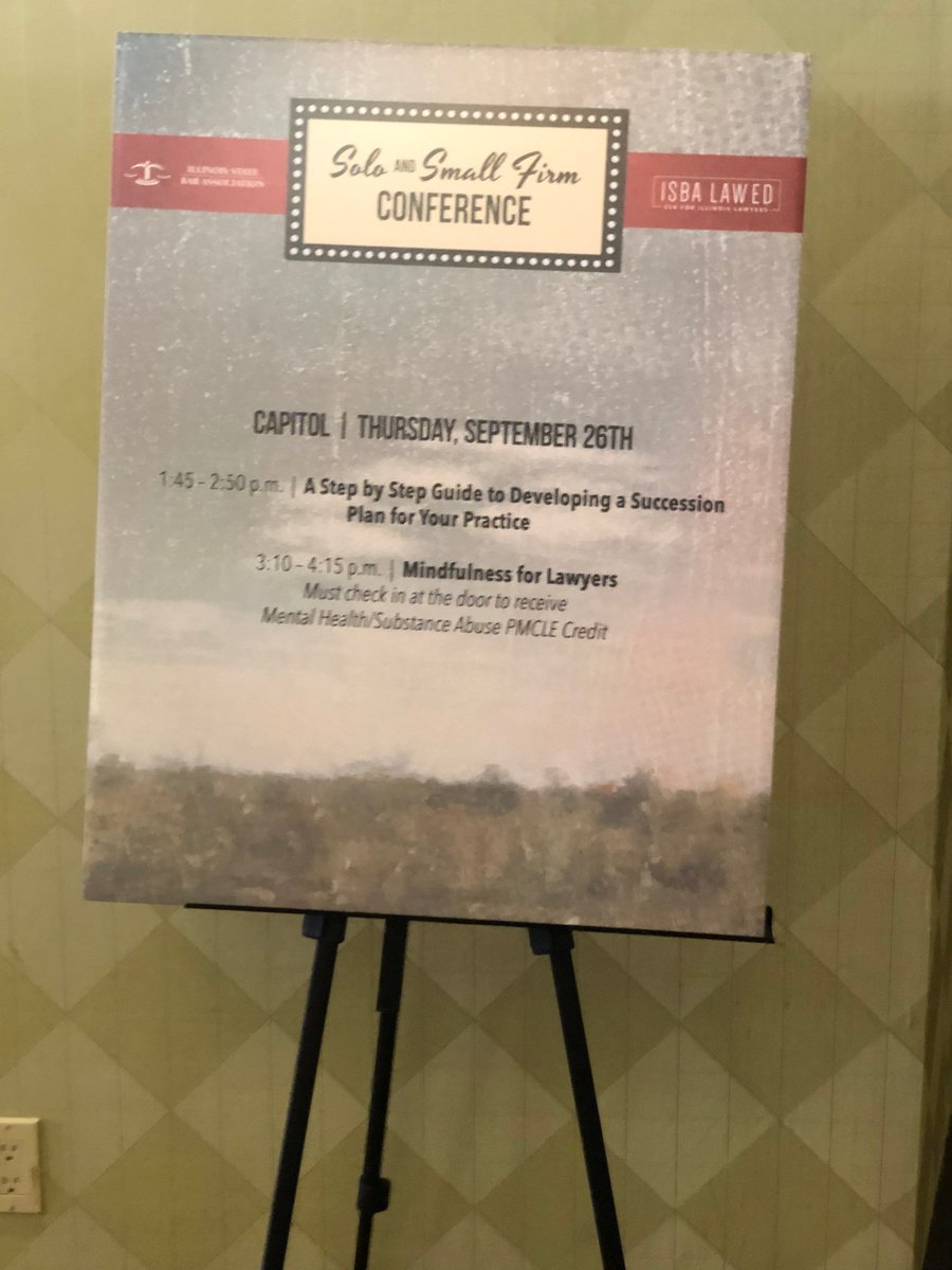 BergerSchatz's tweet photo. Brendan Hammer presented on mindfulness and meditation for lawyers at @ISBAlawyer #ssfc19 in Springfield today https://t.co/qDGwmrYYE9