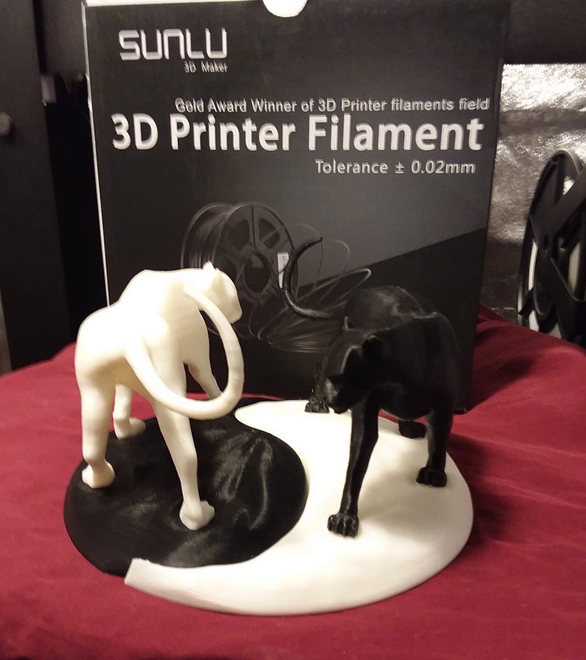 CollinsRgaret's tweet photo. Printing Artwork Sharing
Pic:from Ksar Art on Facebook
Filament: SUNLU PLA Plus
Domenic Acosta's voice:These beauties where printed with Sunlu PLA+ Black and White. Printed on my JG Aurora A5s's at 60 c/208 c, 1.5 mm layer height, 40mms speed, with varying infill from 15 to 95% https://t.co/ryshDNVOPe
