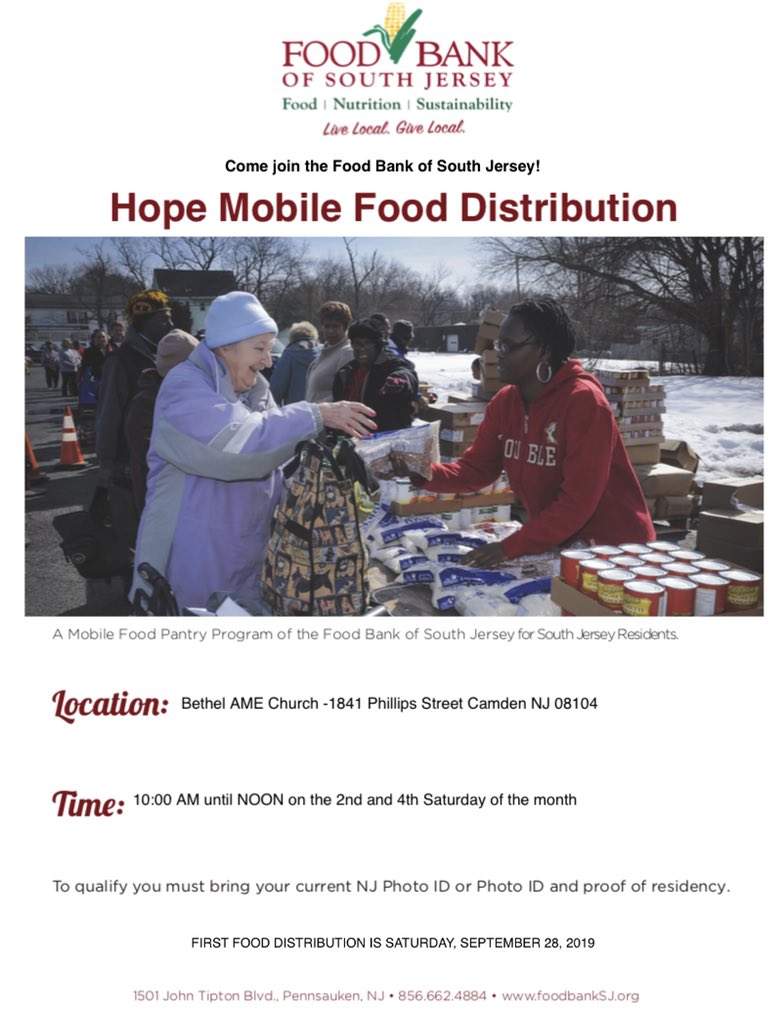 iambryansmac's tweet photo. This Saturday in Camden at Bethel A.M.E Church. #HopeMobile #FeedTheStreets https://t.co/yn8gBLClfU