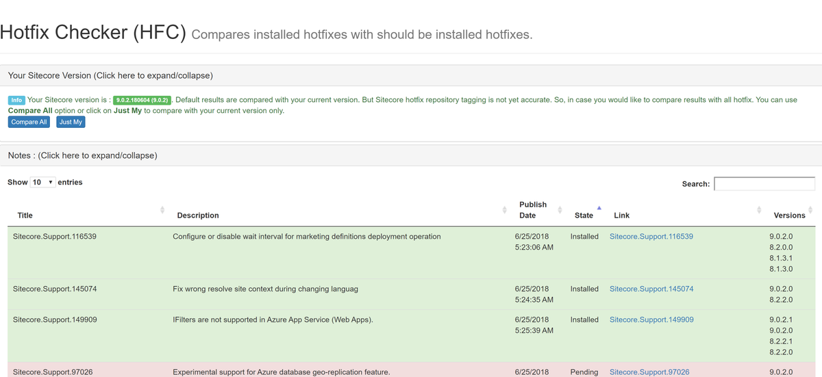 After some weekend/late night hours. One more #Sitecore Module is available for you! #Sitecore Hot fix Checker (HFC) - Simplifies Sitecore Hot fix checking : Read more :sitecorebasics.wordpress.com/2019/09/27/mod… … OR klpatil.github.io/HotFixChecker/  - BIG Thanks to <a href="/bramstoopcom/">Bram Stoop</a>  and @MariaBorhem!