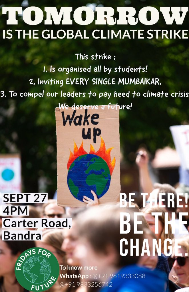 Join us today at Carter Road 4.30pm for #GlobalClimateStrike  . It is our children’s future , our cities lungs , our forest that only we can protect . #SaveAareyForest .