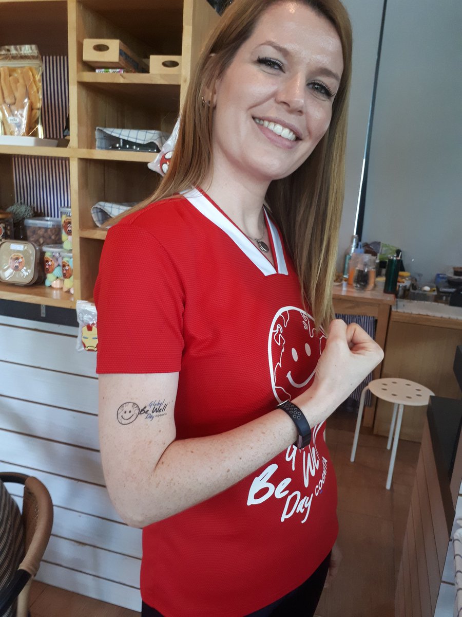 @MisschloeS107 sporting the Global Be Well Day tattoo and the S107 GBWD shirt. #CognitaWay #GBWDCognita. Great job today Miss Chloe and team S107!