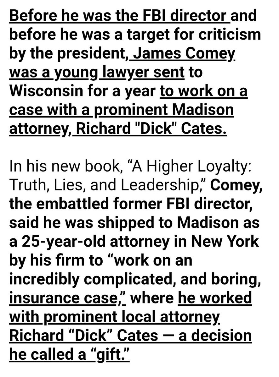 Former FBI director James Comey worked for Grandfather Cates and wrote about him in his autobiography. Comey's eldest daughter Maurene graduated from Harvard in 2013 and became lead prosecutor in the case against Jeffery Epstein. https://madison.com/wsj/news/local/courts/as-a-young-lawyer-james-comey-was-sent-to-work/article_5cb1f11b-eaf3-5a38-ba05-bff5fd41ed88.html