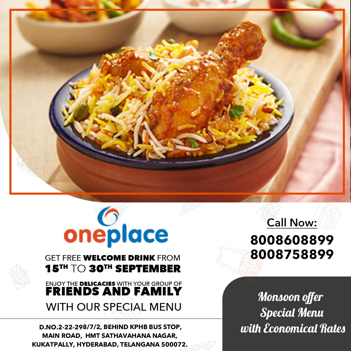 OnePlace19's tweet photo. At our restaurant Zuka, Oneplace, we provide with a unique menu to choose from. Spend your evening here and we assure you that you will not regret it!
visit our website: https://t.co/CktdCUCJ5e
contact us: 8008638899, 8008758899
#Oneplace #Restaurant #Hotel #Kukatpally #Hyderabad https://t.co/oLq3GNcaXC