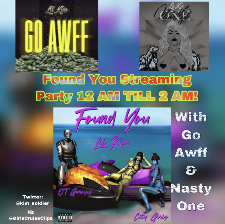 TamarUniverse's tweet photo. Streaming Party for QB!!! #FoundYou by @LilKim out now❗️Let’s stream cause this finna be big!!!! And while we’re at it, add #GoAwff and #NastyOne to y’all streaming rotation!🙌🏽🐝 https://t.co/lrLdR7YlQY