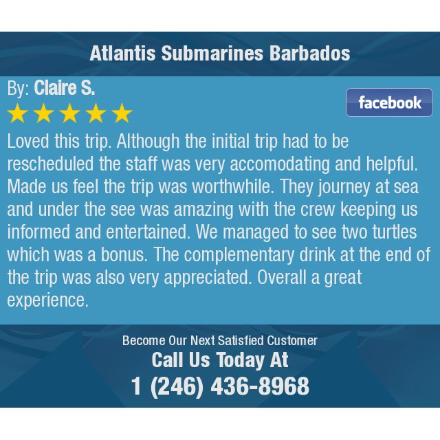 AtlantisSubs_BB's tweet photo. 5 Star: Claire S. "Loved this trip. Although the initial trip had to be rescheduled the staff was very..." https://t.co/G9rkVThVAP https://t.co/KGepcUQJVU