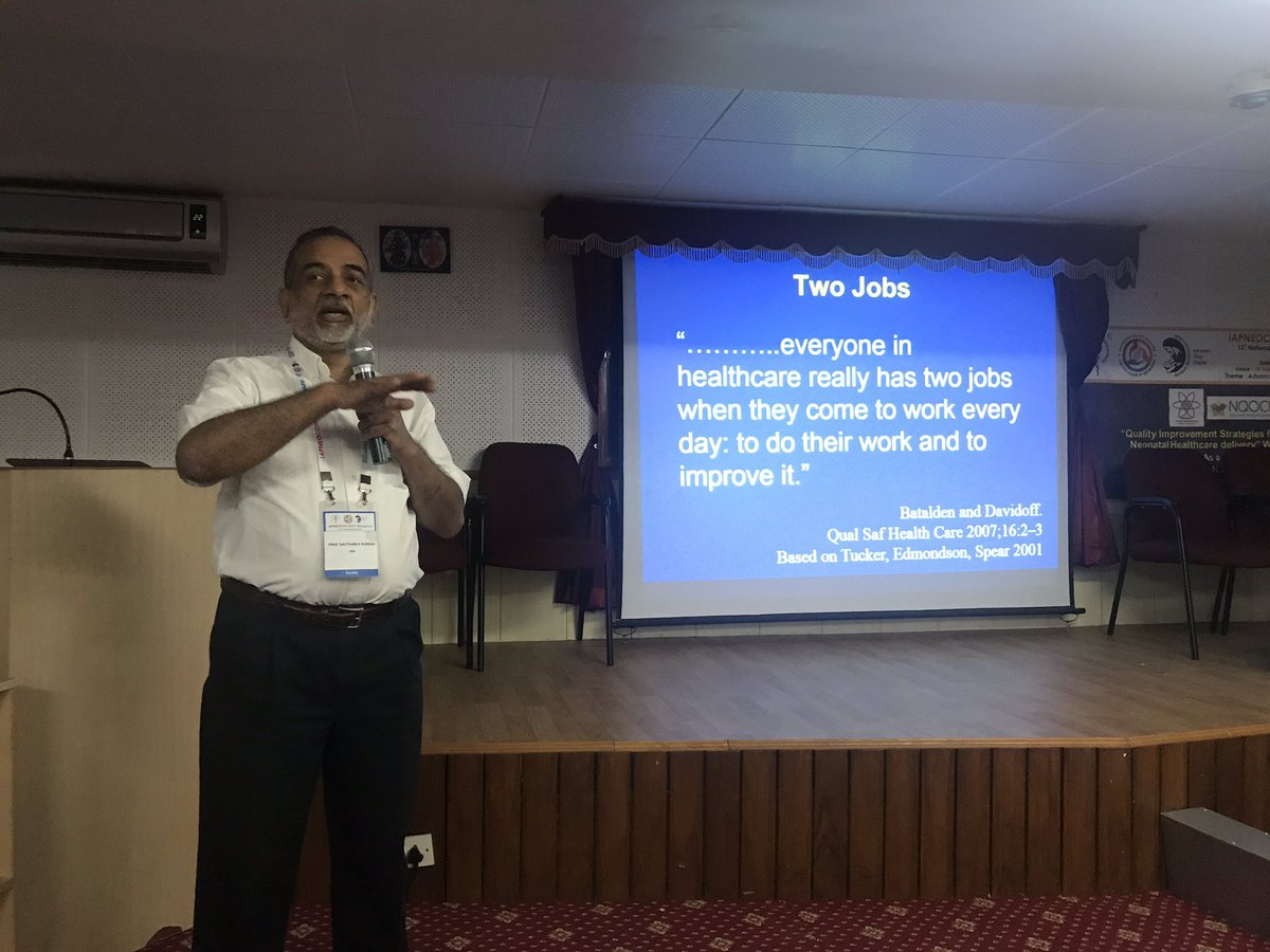 drpraveen_v's tweet photo. "....... Everyone in healthcare really had two jobs when they come to work everyday: To do the work and to improve it"

- Paul Batalden 

Dr Gautam Suresh at QI workshop @iapneocon2019 https://t.co/TrL4xJtfH9