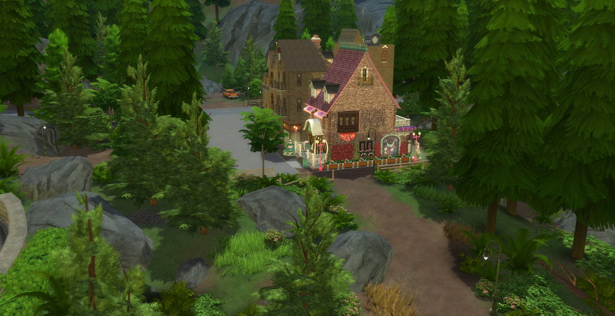 SimmplyShelli's tweet photo. I just finished my second challenge: "Magical Community Lots" by @Sim_Michele So much fun! Check out Madam JellyFingers Tea Shop in LlamasNectar village, which has been part of Glimmberbrook as long as anyone remembers. there's still time to enter! #smchallenge https://t.co/qmGOdbpyW6