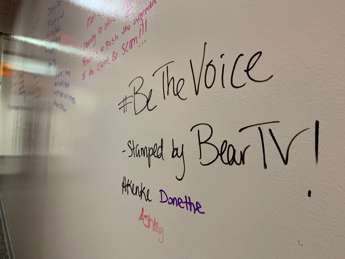 MSUMPPD's tweet image. ⁦@MayalGilmore⁩’s Television Management class went down to sprinkle some inspiration on the new collaboration wall in the #SCOM department. ⁦@SGJCMSU⁩