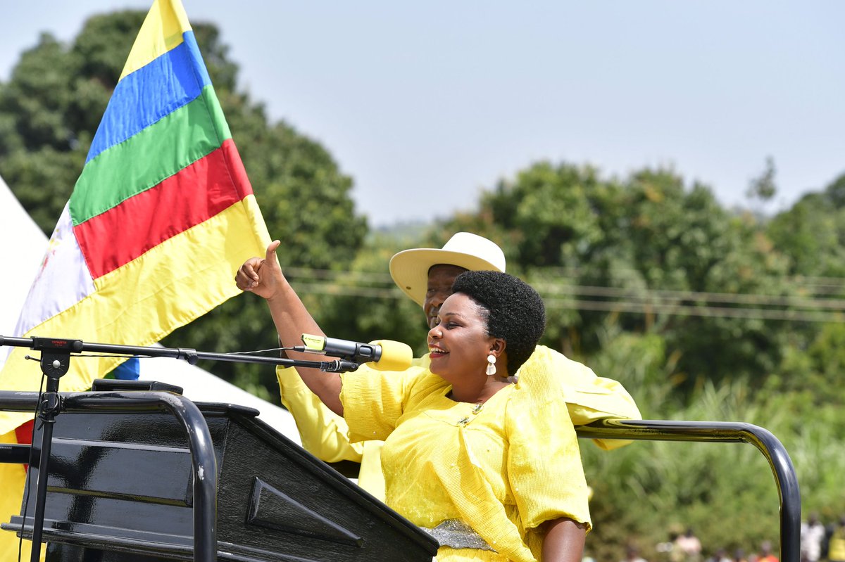 KagutaMuseveni's tweet photo. Congratulations to my daughters, Businge Harriet Mugenyi (Hoima) and Tubo Christine Nakwang (Kaabong) for their victories in the parliamentary by-elections held yesterday. I congratulate the NRM structures in the two districts for doing a good job and delivering these victories. https://t.co/SCfvt9e57u