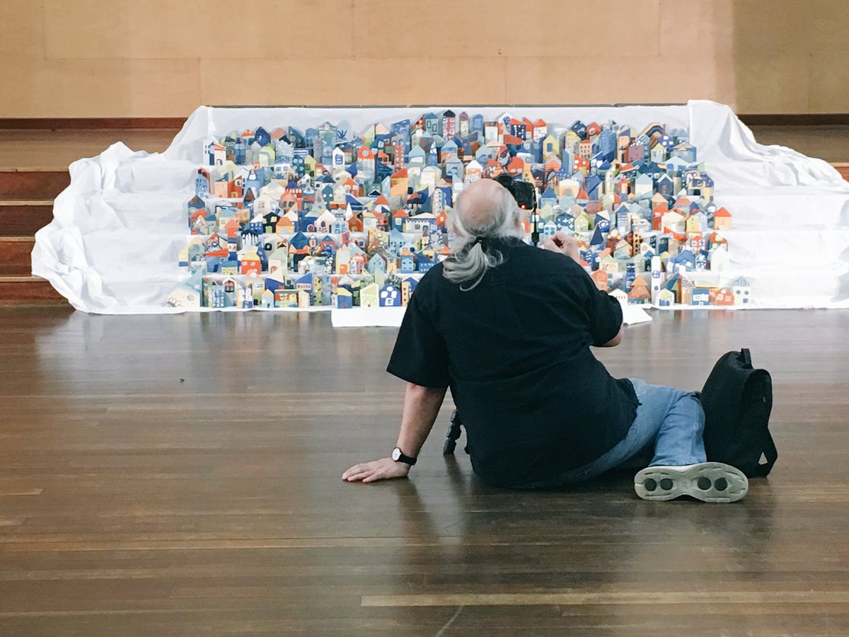 Manningkazza's tweet photo. Ashfield Public School hosted a very special visitor to the school this week. Talented graphic designer and photographer Edmond came to shoot a sneaky installation of our whole school work ‘Home’. Can you guess what for....? Watch this space. https://t.co/GtYV81C9dL