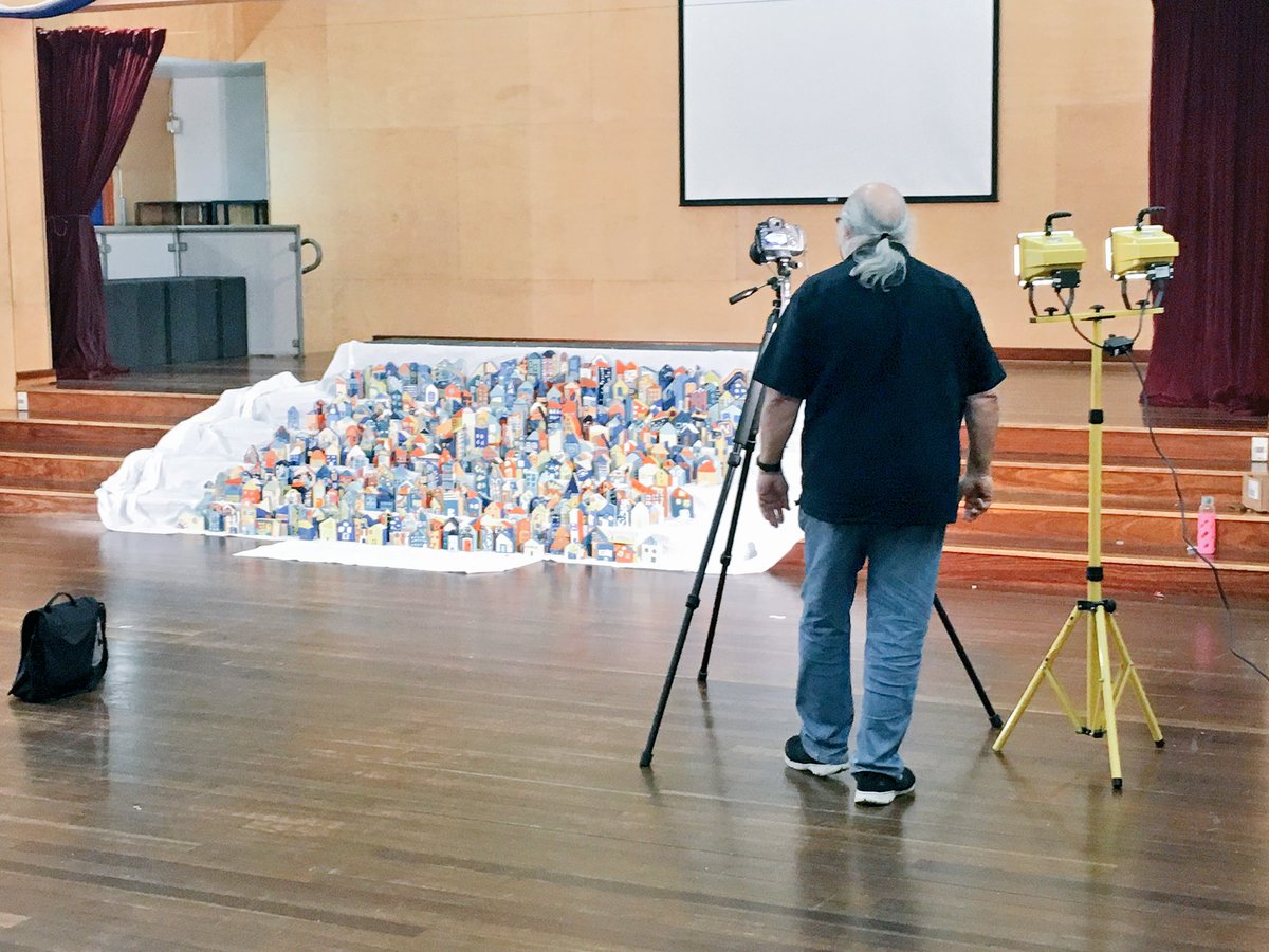 Manningkazza's tweet photo. Ashfield Public School hosted a very special visitor to the school this week. Talented graphic designer and photographer Edmond came to shoot a sneaky installation of our whole school work ‘Home’. Can you guess what for....? Watch this space. https://t.co/GtYV81C9dL