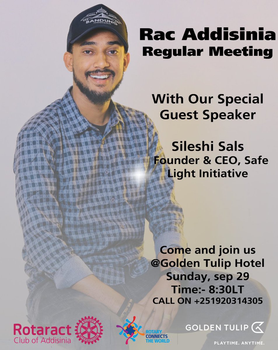 addisinia's tweet photo. ---Regular Meeting---
when? 👀 
🗣This sunday, September 29
Where? 👀 
🗣Golden Tulip Hotel 
🕤 8:30LT
👀 Whats new on the meeting?
🗣 We have guest speaker Sileshi Sals, from safe light
👀 safe light? 
🗣 yeah come and be inspired https://t.co/0EkU4T9bKd