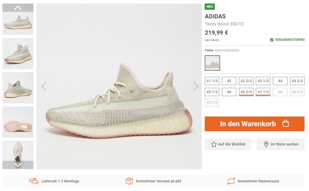 yeezy citrin restock